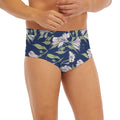 White Alstroemeria Pattern Print Men's Briefs