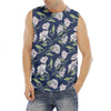 White Alstroemeria Pattern Print Men's Fitness Tank Top