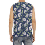 White Alstroemeria Pattern Print Men's Fitness Tank Top