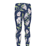 White Alstroemeria Pattern Print Men's leggings