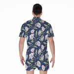 White Alstroemeria Pattern Print Men's Rompers