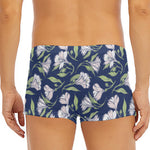 White Alstroemeria Pattern Print Men's Short Boxer Briefs