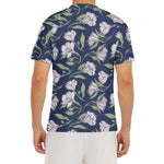 White Alstroemeria Pattern Print Men's Short Sleeve Rash Guard