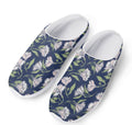 White Alstroemeria Pattern Print Mesh Casual Shoes