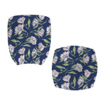 White Alstroemeria Pattern Print Office Chair Cover