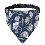 White Alstroemeria Pattern Print Over The Collar Dog Bandana