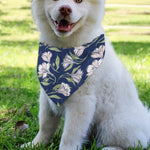 White Alstroemeria Pattern Print Over The Collar Dog Bandana