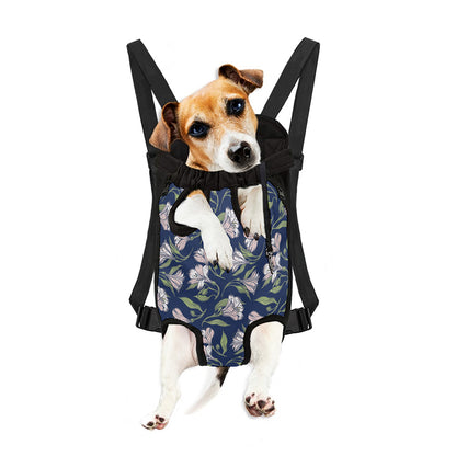 White Alstroemeria Pattern Print Pet Carrier Backpack