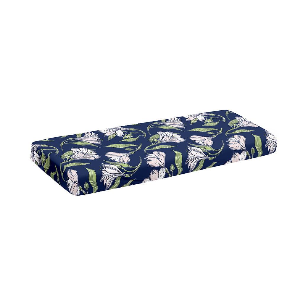 White Alstroemeria Pattern Print Piano Keyboard Cover