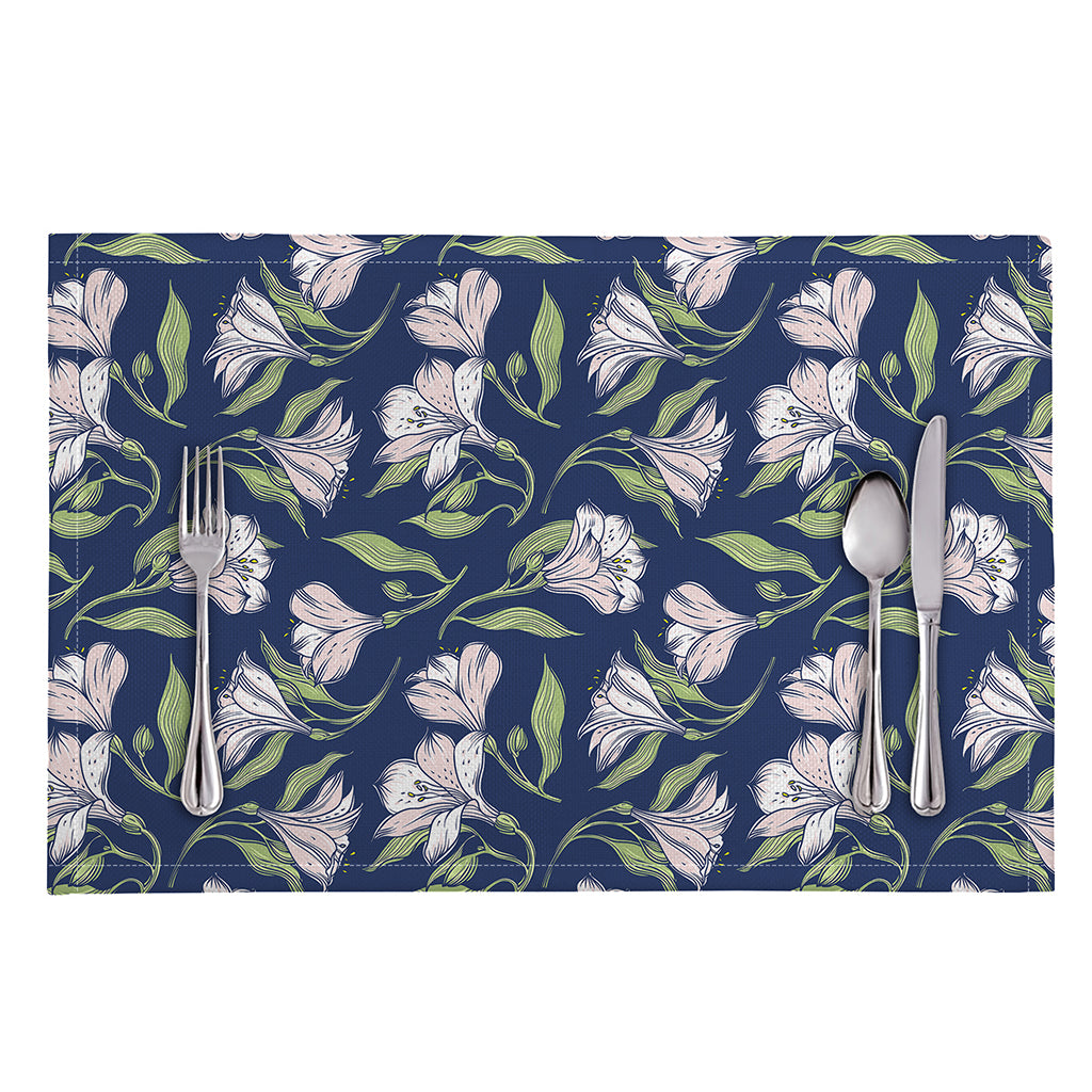 White Alstroemeria Pattern Print Placemat