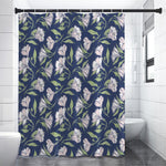 White Alstroemeria Pattern Print Premium Shower Curtain