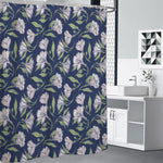 White Alstroemeria Pattern Print Premium Shower Curtain