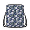 White Alstroemeria Pattern Print Rectangular Crossbody Bag