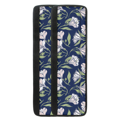 White Alstroemeria Pattern Print Refrigerator Handle Covers