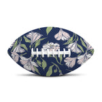 White Alstroemeria Pattern Print Rugby Ball