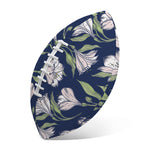 White Alstroemeria Pattern Print Rugby Ball