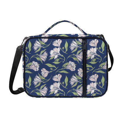 White Alstroemeria Pattern Print Shoulder Strap Bible Bag