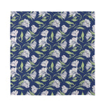 White Alstroemeria Pattern Print Silk Bandana