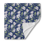 White Alstroemeria Pattern Print Silk Bandana
