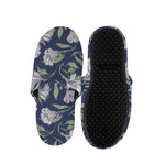 White Alstroemeria Pattern Print Slippers