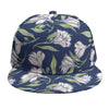 White Alstroemeria Pattern Print Snapback Cap