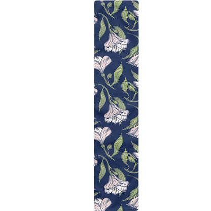 White Alstroemeria Pattern Print Table Runner