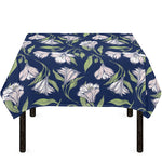 White Alstroemeria Pattern Print Tablecloth