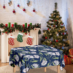 White Alstroemeria Pattern Print Tablecloth