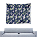 White Alstroemeria Pattern Print Tapestry