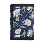White Alstroemeria Pattern Print Trifold Wallet
