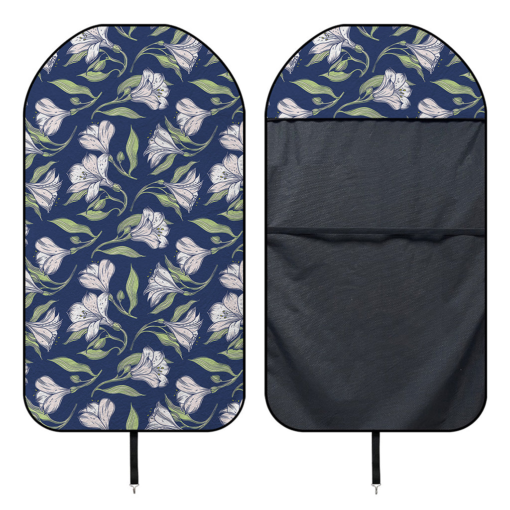 White Alstroemeria Pattern Print Waterproof Car Seat Cover