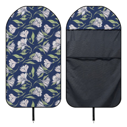 White Alstroemeria Pattern Print Waterproof Car Seat Cover