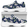 White Alstroemeria Pattern Print White Chunky Shoes