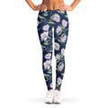 White Alstroemeria Pattern Print Women's Leggings