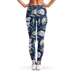 White Alstroemeria Pattern Print Women's Leggings