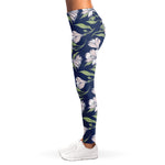 White Alstroemeria Pattern Print Women's Leggings