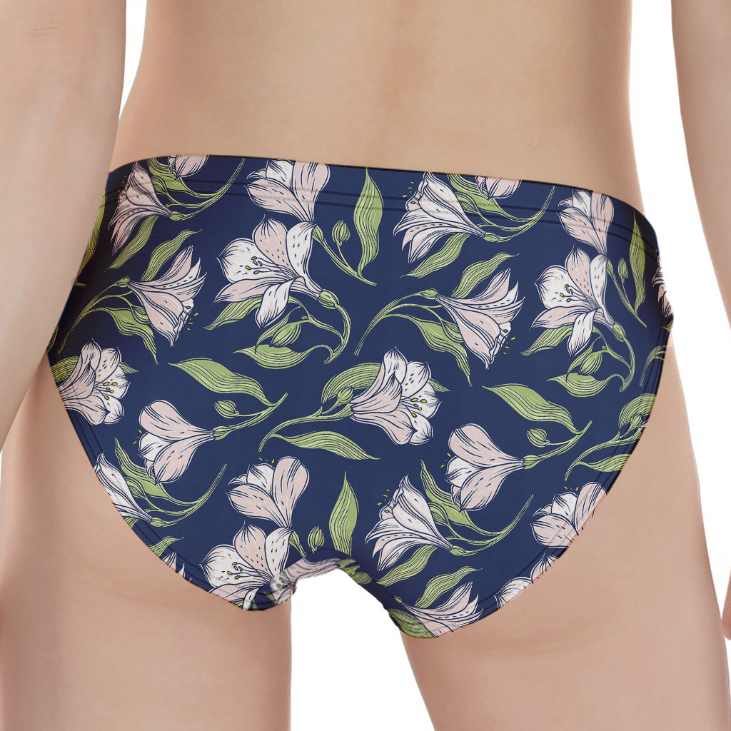 White Alstroemeria Pattern Print Women's Panties