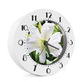 White Amaryllis Print Alarm Clock