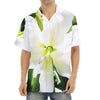 White Amaryllis Print Aloha Shirt