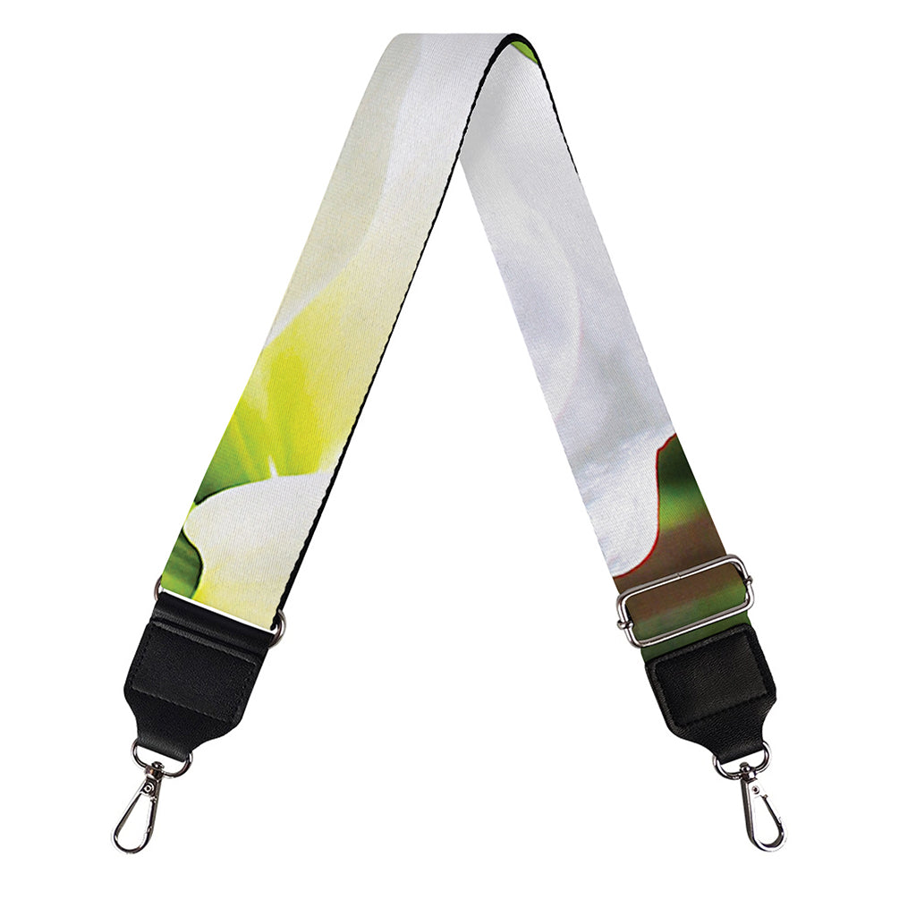 White Amaryllis Print Bag Strap