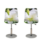 White Amaryllis Print Bar Stool Covers