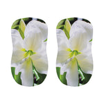 White Amaryllis Print Bar Stool Covers