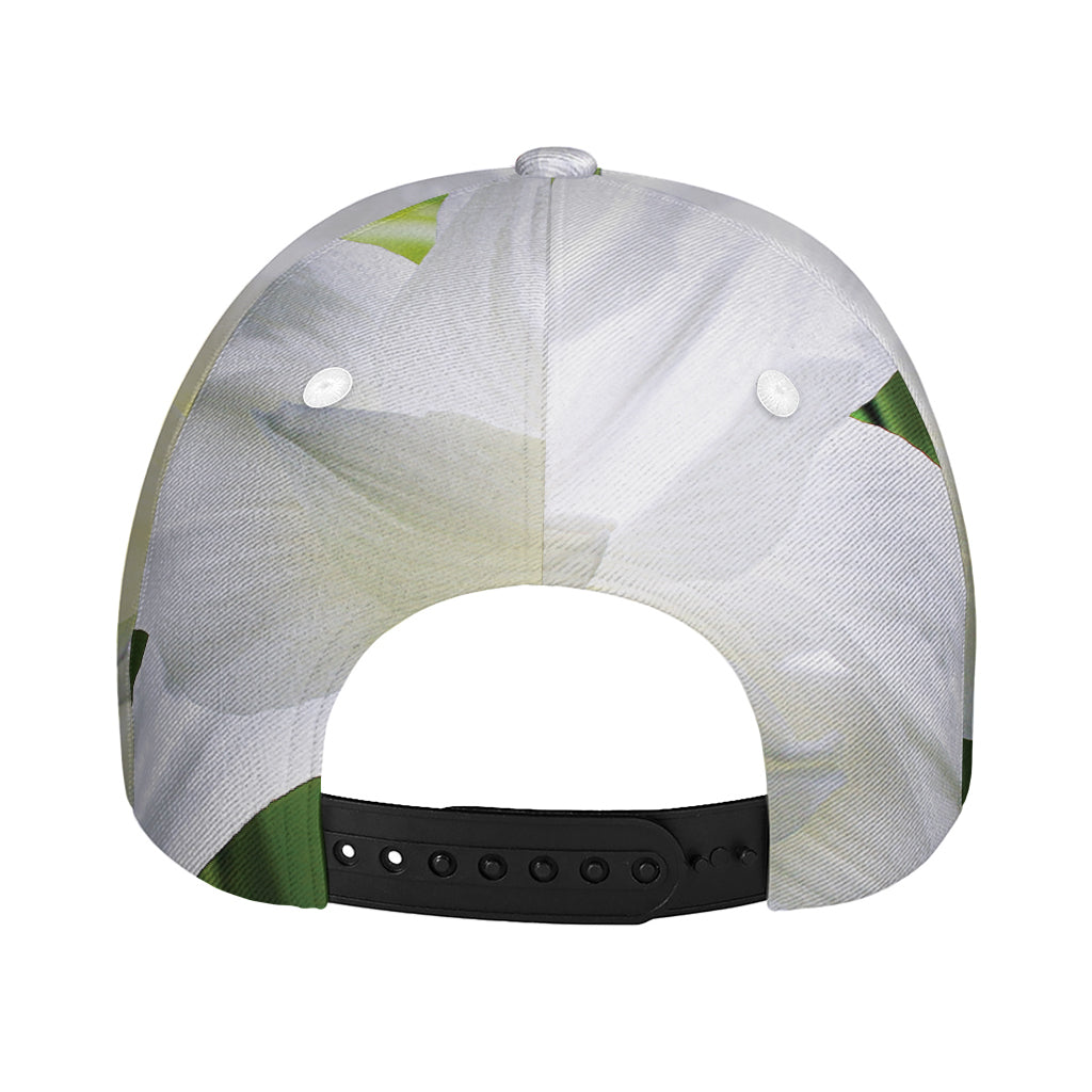 White Amaryllis Print Baseball Cap