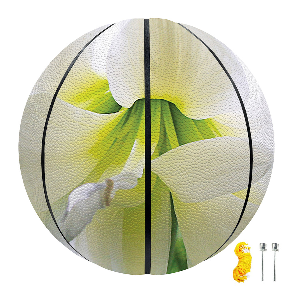 White Amaryllis Print Basketball