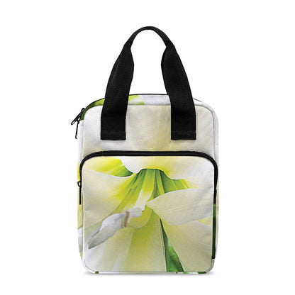 White Amaryllis Print Bible Tote Bag