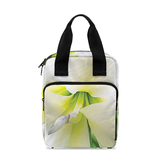 White Amaryllis Print Bible Tote Bag