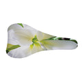 White Amaryllis Print Bicycle Seat Cover