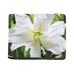 White Amaryllis Print Bifold Wallet