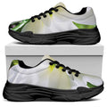 White Amaryllis Print Black Chunky Shoes