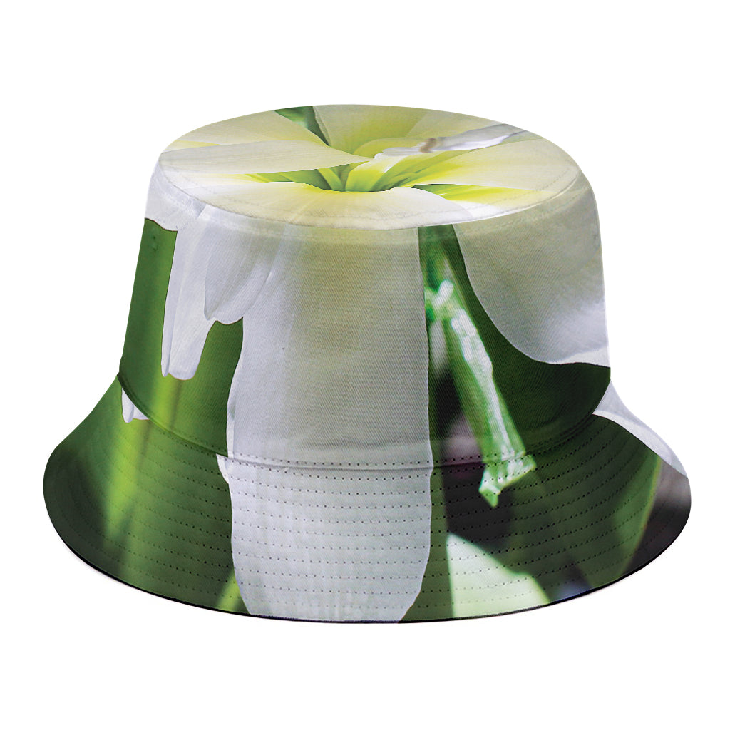 White Amaryllis Print Bucket Hat